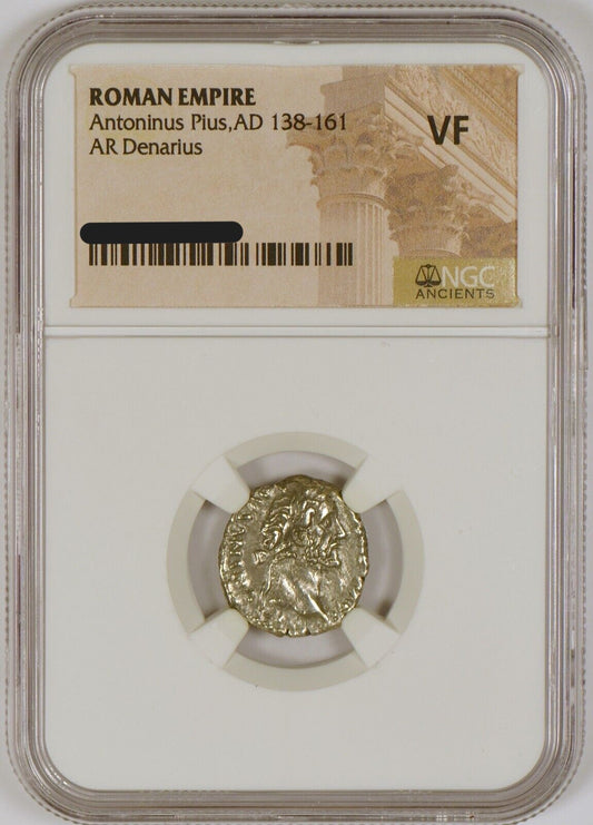 Roman Silver Denarius of Antoninus Pius (AD 138-161) NGC (VF)