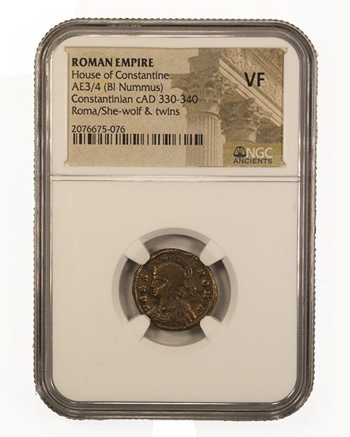 Roman AE of Urbs Roma (AD 330-346) NGC(VF)